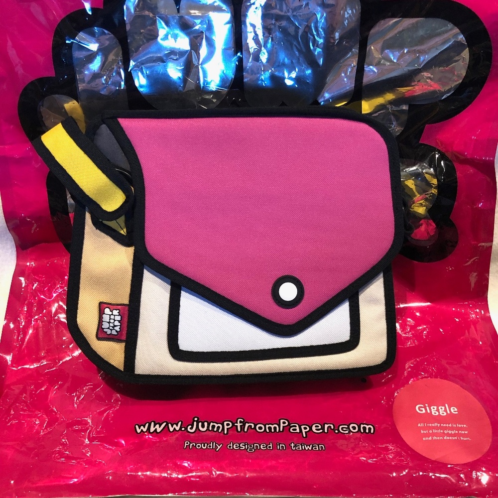 Jump from Paper Giggle Shoulderbag: 2D Cartoon Bag